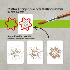 Taglia Biscotti – Cutter Stellina con Stencil Decorativo