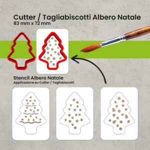 Taglia Biscotti – Cutter Albero Natale con Stencil Decorativo