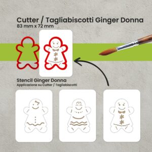 Taglia Biscotti – Cutter Gingerina con Stencil Decorativo