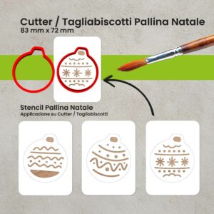 Taglia Biscotti – Cutter Palline Natale con Stencil Decorativo