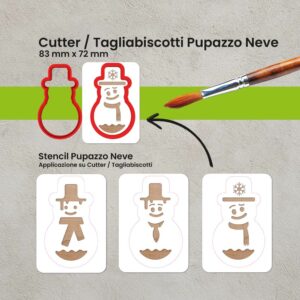 Taglia Biscotti – Cutter Pupazzo Neve con Stencil Decorativo